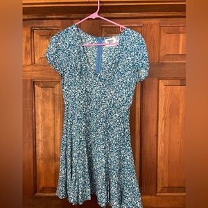 Princess Polly The Sting Mini Dress Blue Floral Sz 8